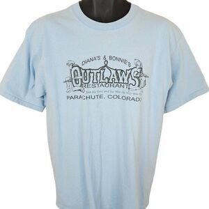 Outlaws Restaurant T Shirt Vintage Y2K Parachute Colorado Train Robbery Mens